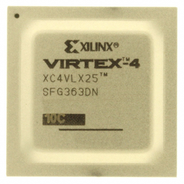 the part number is XC4VLX25-10SFG363C